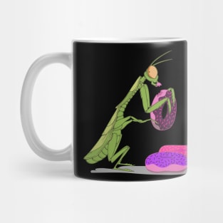 Praying Mantis Eating Donuts Funny Insect Quotes Mug